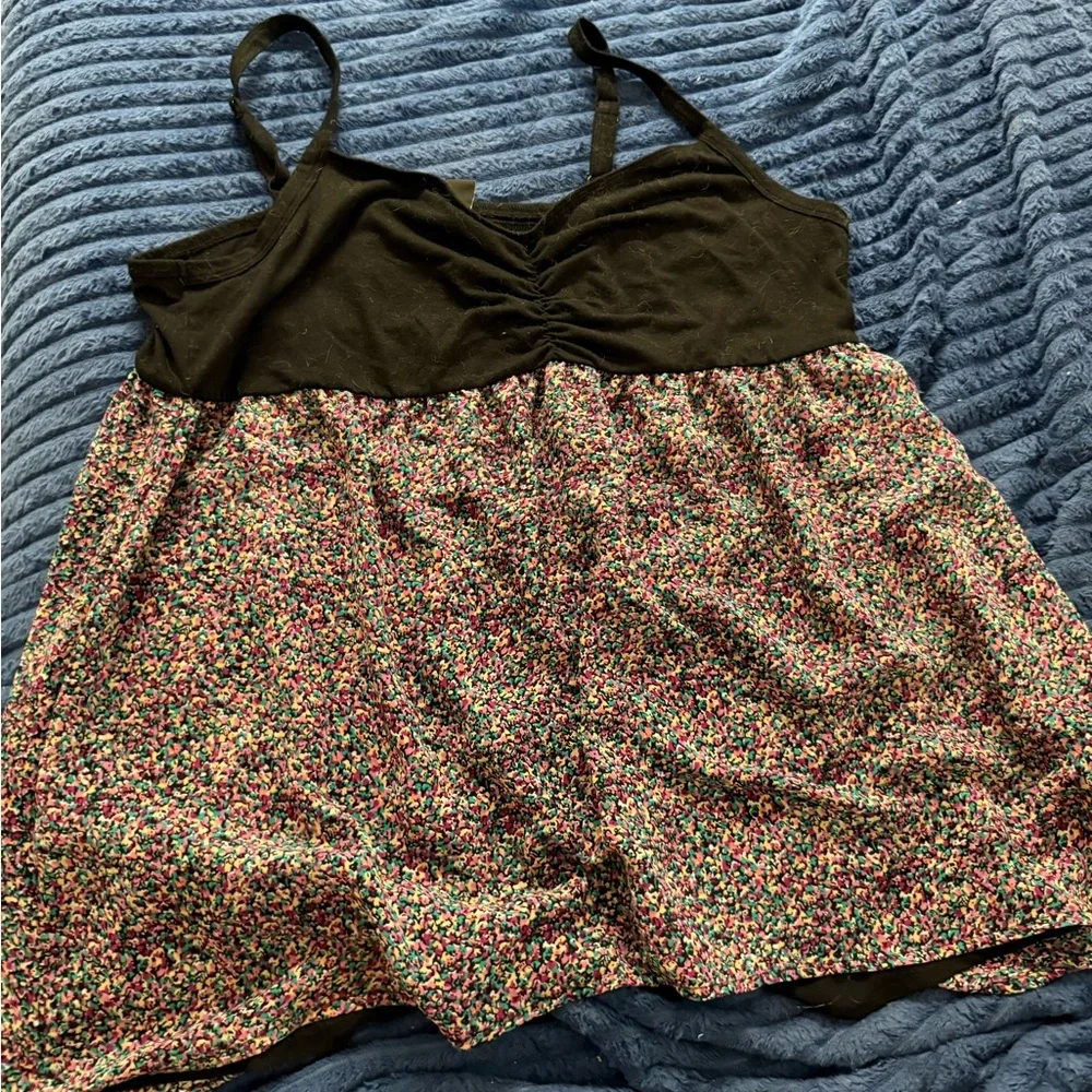 Torrid Black Bodice and Multicolor Floral Tank Top - Picture 2 of 3